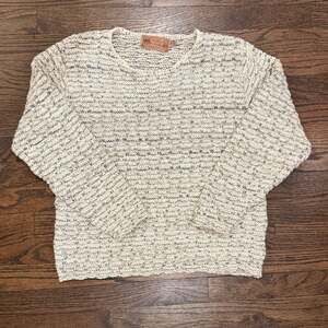 Shenandoah Women’s Chunky Knit Crewneck Sweater Oatmeal Blue Fleck Size Small